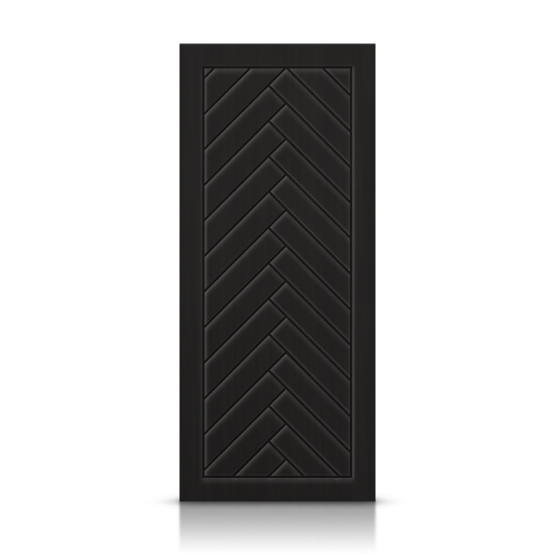Porte standard à panneaux en bois manufacturé, Noir, 24 po x 84 po