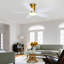 Ventilateur de plafond encastré 36/42/48 po à profil bas avec éclairage et télécommande-647977973-655602934
