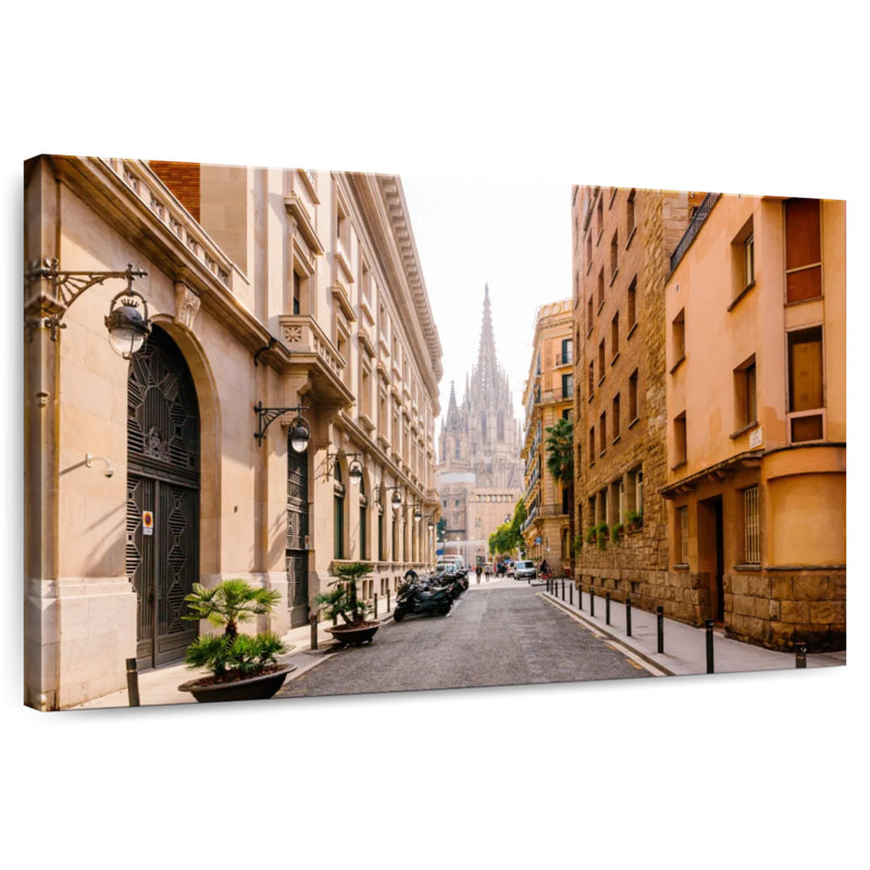 Ravi Barcelona Cathedral From The Street, 34" H x 51" W