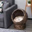 Lit pour chat surélevé fait à la main avec coussin, panier pivotant pour chatons, nid pour chat d'intérieur-63291385-63291383