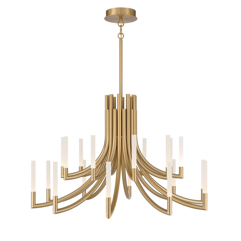 Lustre givré 20 po Olette, Doré