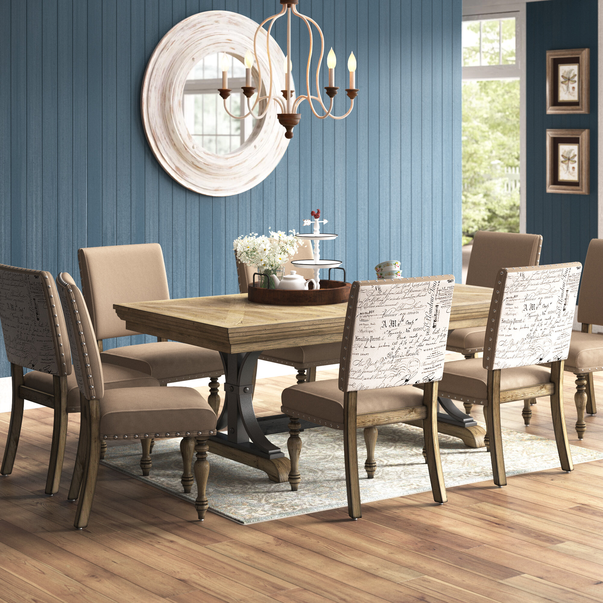 One Allium Way Alfano 9 Piece Extendable Dining Set Reviews