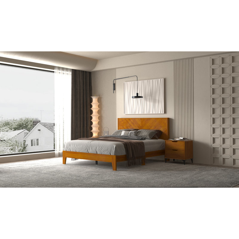 Aleshire Platform Bed, Amber Walnut, Full