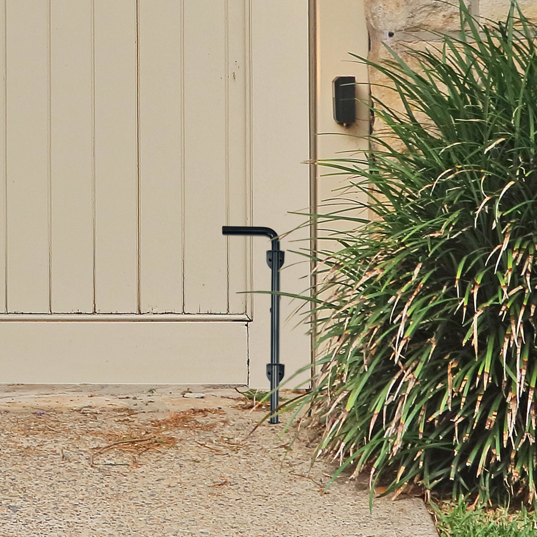 ALEKO GATELOCK12 Outdoor Heavy Duty Steel Cane Bolt Gate Drop Rod Lock 12" High Black ALEKO