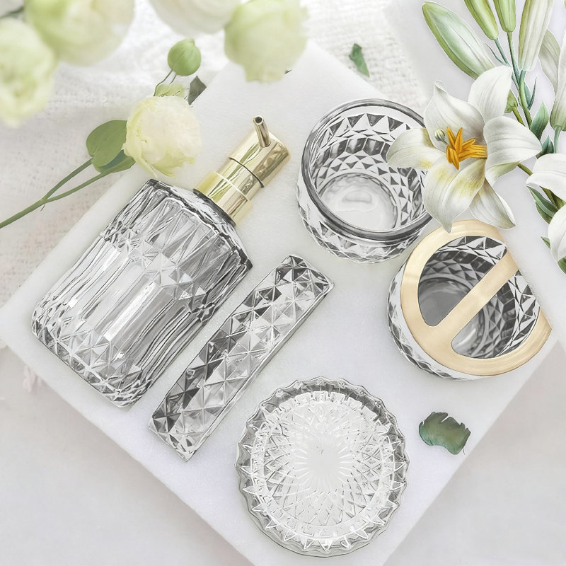 Bathroom Accessory Set, Clear