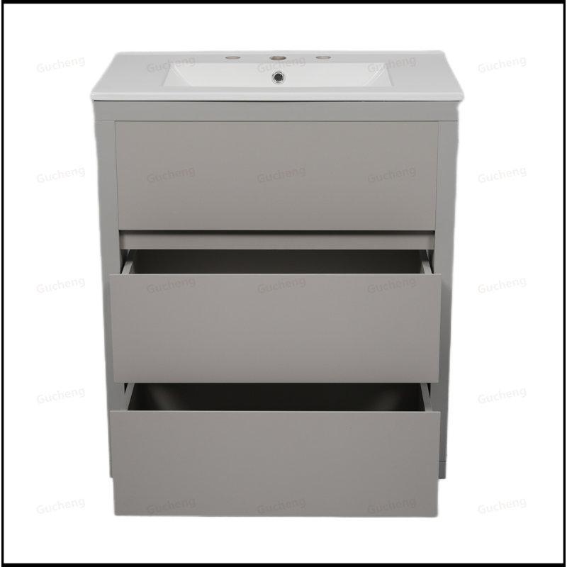 Ensemble de meuble-lavabo double 60 "avec lavabos en céramique 60", Gris