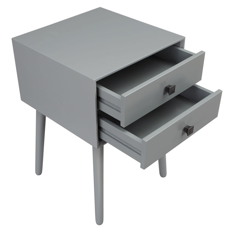 Top 2 - Drawer End Table with Storage, Gray