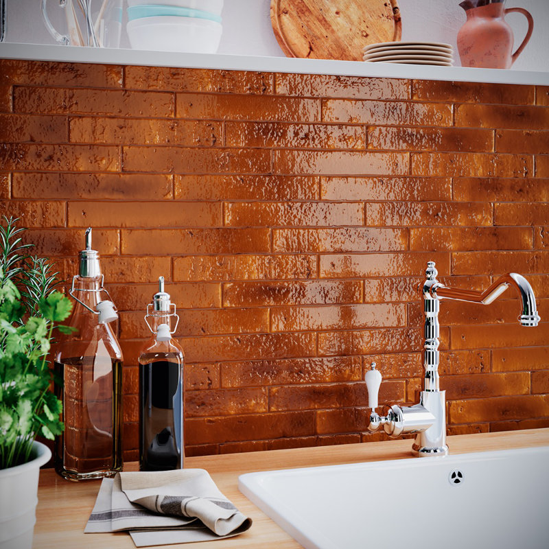 Virtuo 1.45" x 9.21" Ceramic Bullnose Tile Trim, Brown