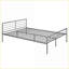 Lit superposé simple au-dessus d'un lit double en métal avec bureau intégré, sans sommier tapissier, argent métallique pour la chambre à coucher-26121243
