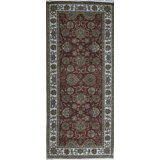Wool Oriental Area Rug in Rust/Ivory