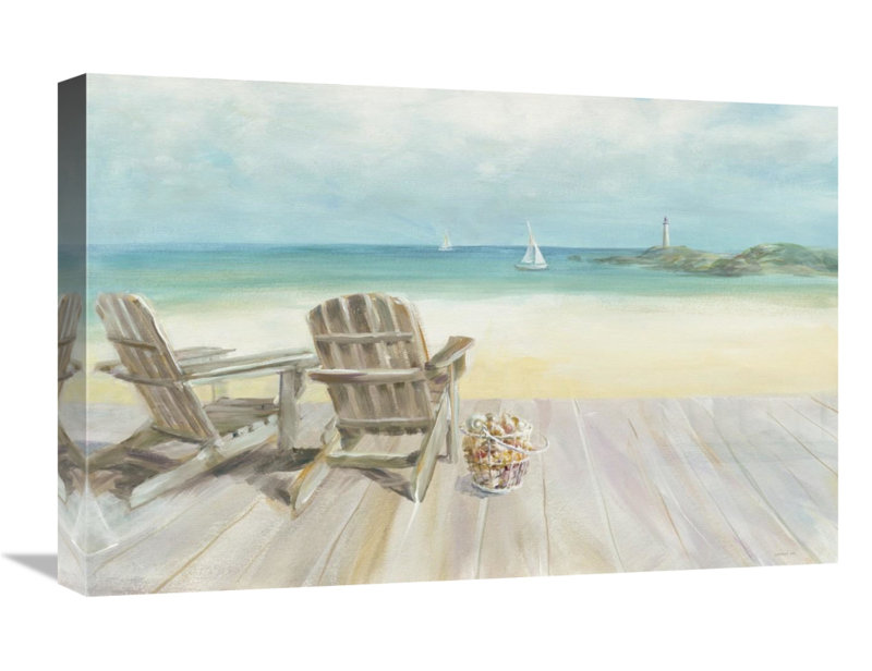 Bord de mer matin sans fenêtre - impression, H 16 po x l 24 po x P 1,5 po, Toile tendue
