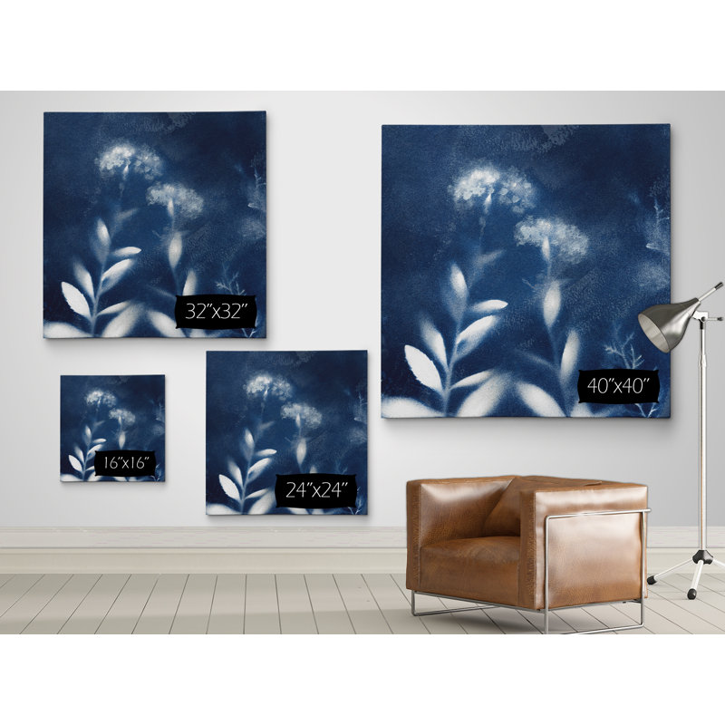 « nature indigo ii », impression sur toile, H 16 po x l 16 po x P 1,5 po