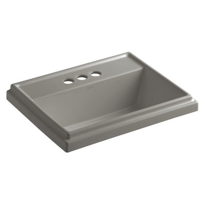 Tresham® Ceramic Rectangular Drop-In Bathroom Sink with Overflow