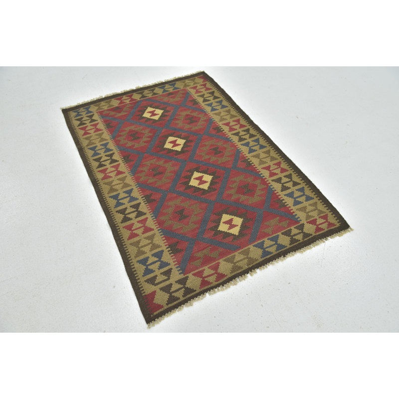Tapis de zone en laine noué la 3 pi 5 po x 4 pi 10 po one-of-kind-the main Lorain