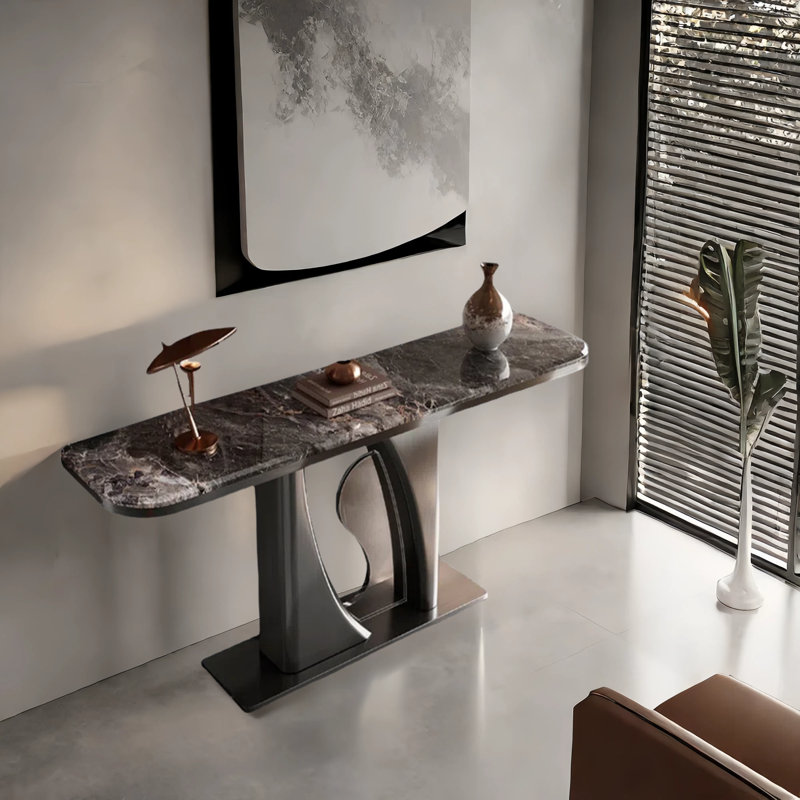 Console d'entrée de luxe, H 33,5 po x l 47,2 po x P 13,8 po, Brun