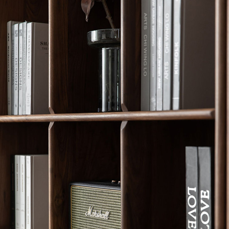 Bibliothèque simple au sol de style italien, Marron foncé