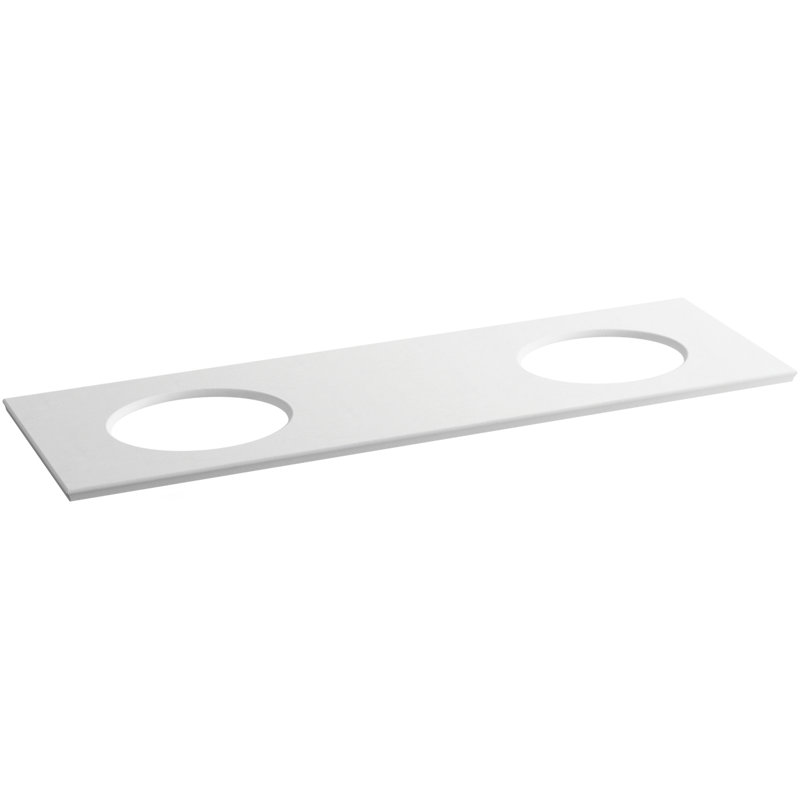 Plateau de meuble-lavabo double de 73 po SolidExpressions®, Expressions blanches