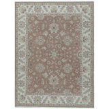 Wool Oriental Area Rug in Rust/Ivory