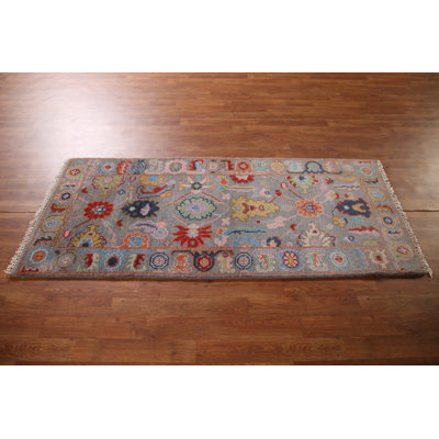 All-Over Floral Oushak Oriental Rug 3x6