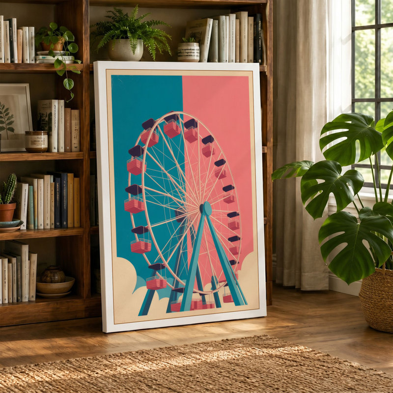 Carnival Wheel Retro - Wrapped Canvas, 30x20 - 76.2 x 50.8 cm, Cream Border