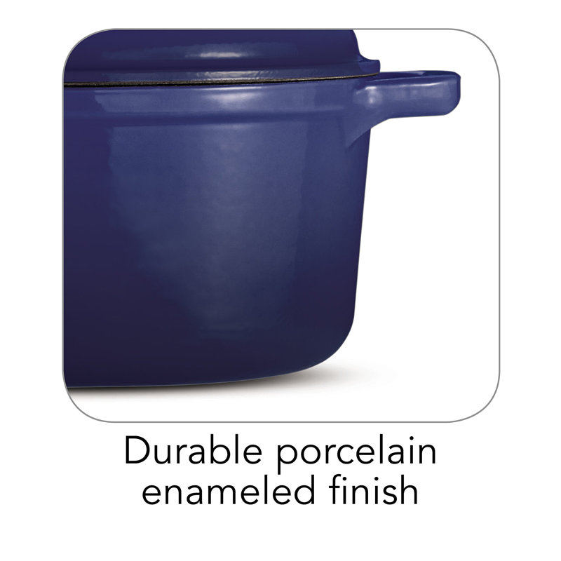 Cocotte ronde couverte - Fonte - S810 - PE - Phen - Style, 6,5 pintes, Bleu