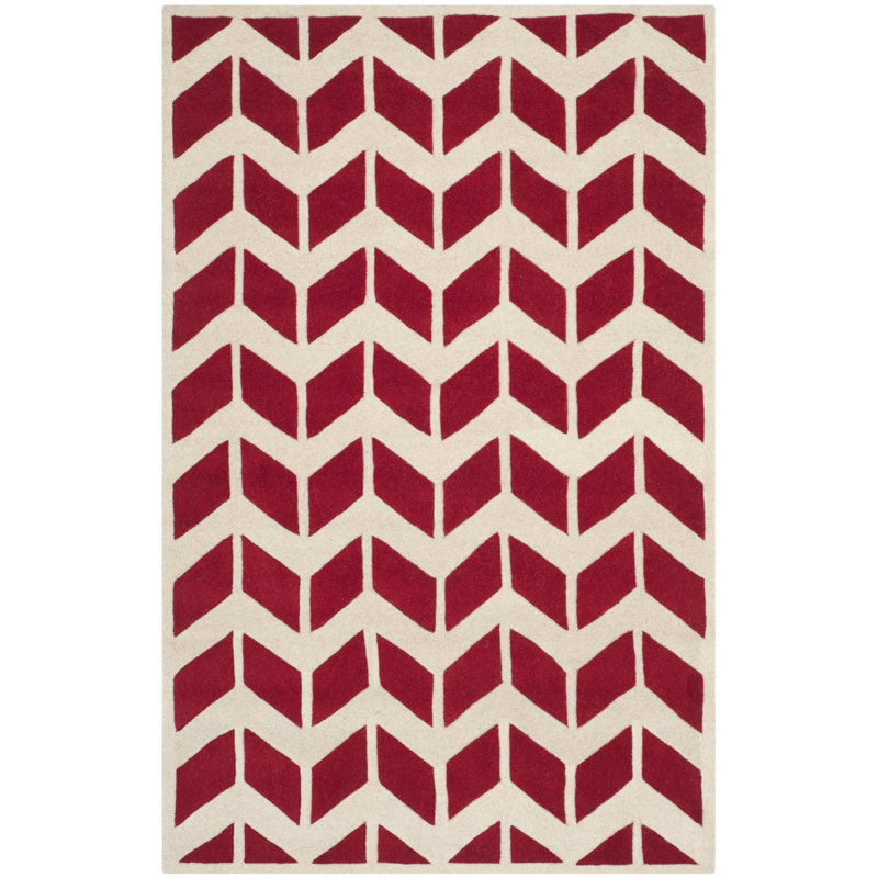 Deedie Hand Tufted Wool Chevron Rug, Rectangle 6' x 9'