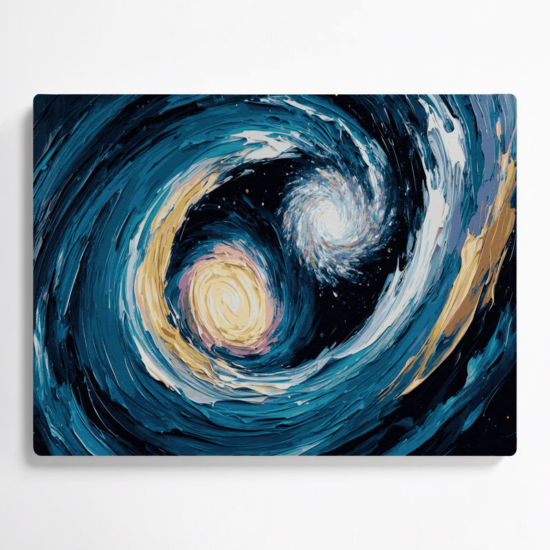 Art mural bleu galaxie espace, H 11 po x l 14 po x P 0,05 po