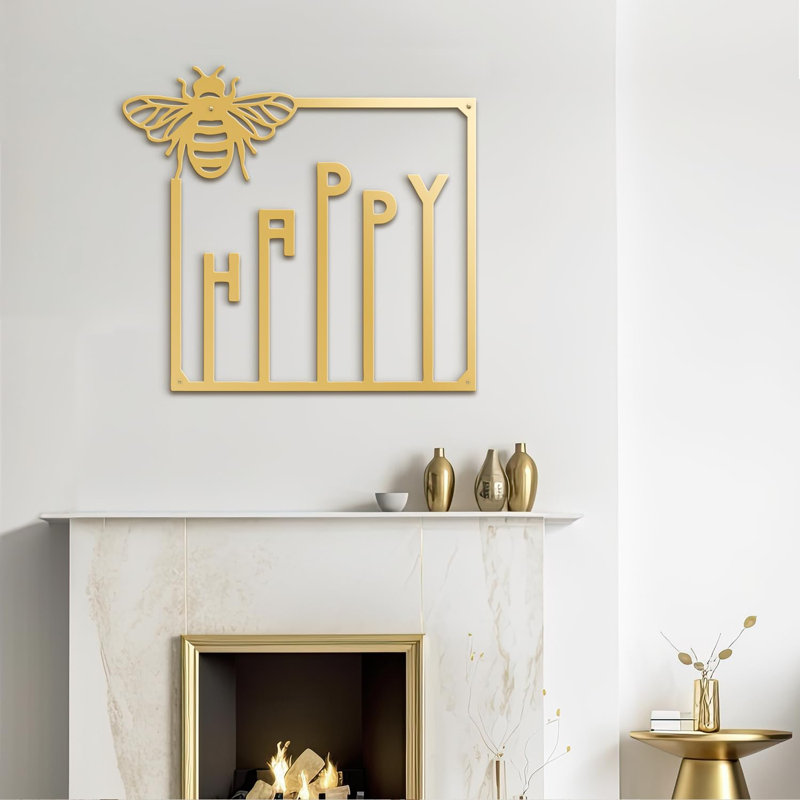 Wall Decor on Metal, 16" H x 16" W x 0.05" D, Gold