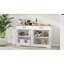 Buffet blanc avec 2 tiroirs et 4 portes, 57,15 po. Pour le salon. Armoire de fabrication fine, portes 57,15 po. Polyvalent et fiable