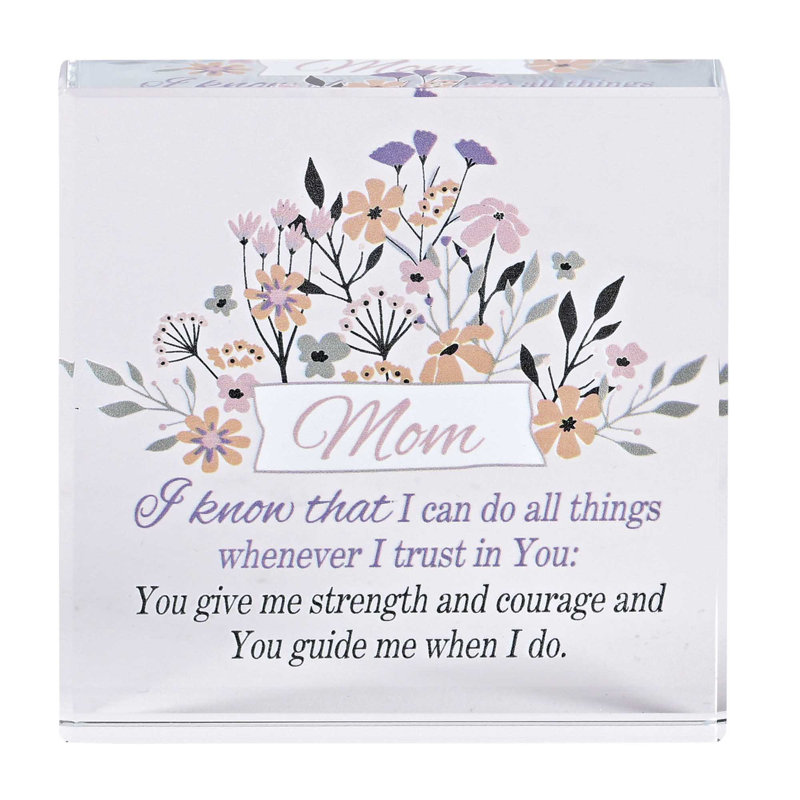 Plaque décorative en verre Castilleja «Mom I Know That I Can»