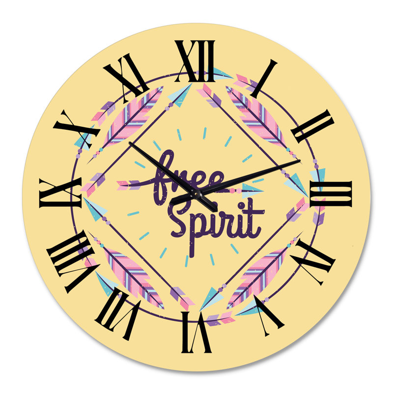 Free Spirit Feathers - Horloge murale moderne, Grand