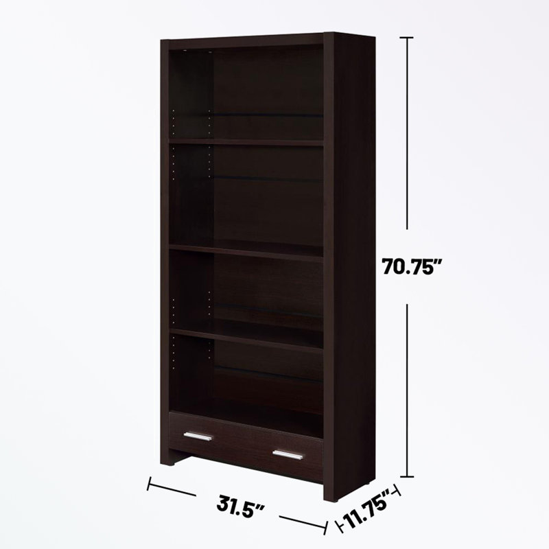4-Shelf Bookcase with Storage Drawer