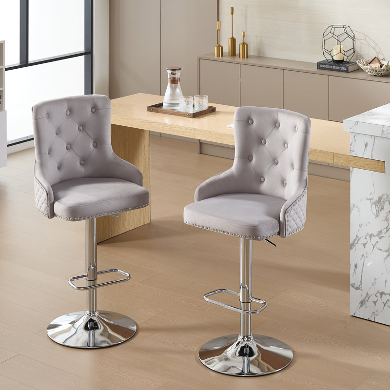 Tabouret de bar réglable en hauteur Markfrancis, Gris