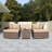 Ensemble de canapé d'extérieur en osier 6 pièces avec table basse-1724041068
