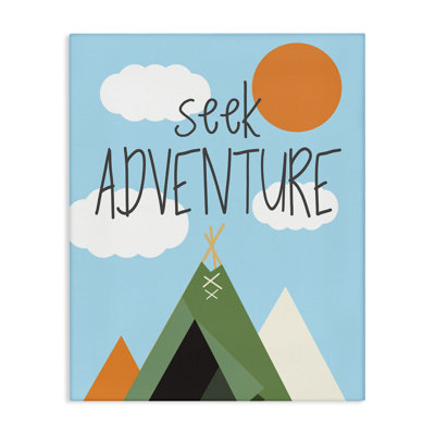 «Seek Adventure with Tent», art mural sur toile par SD graphiques studio