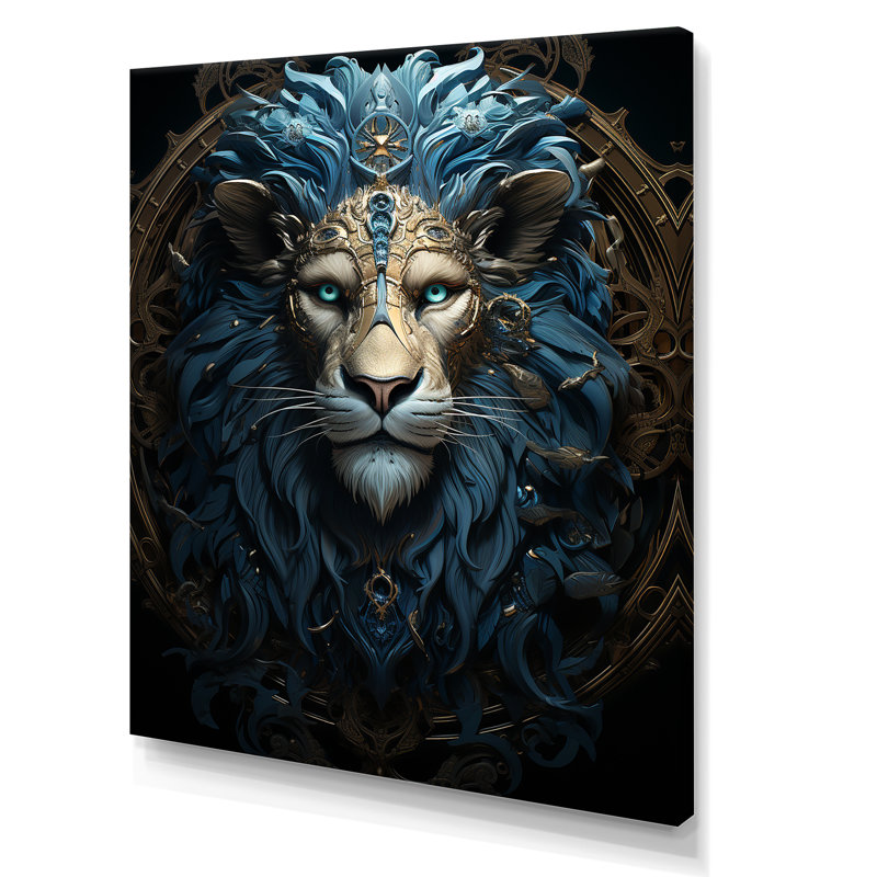 Lions Nocturnal Watch II - impression, H 20 po x l 12 po x P 1 po, Toile tendue