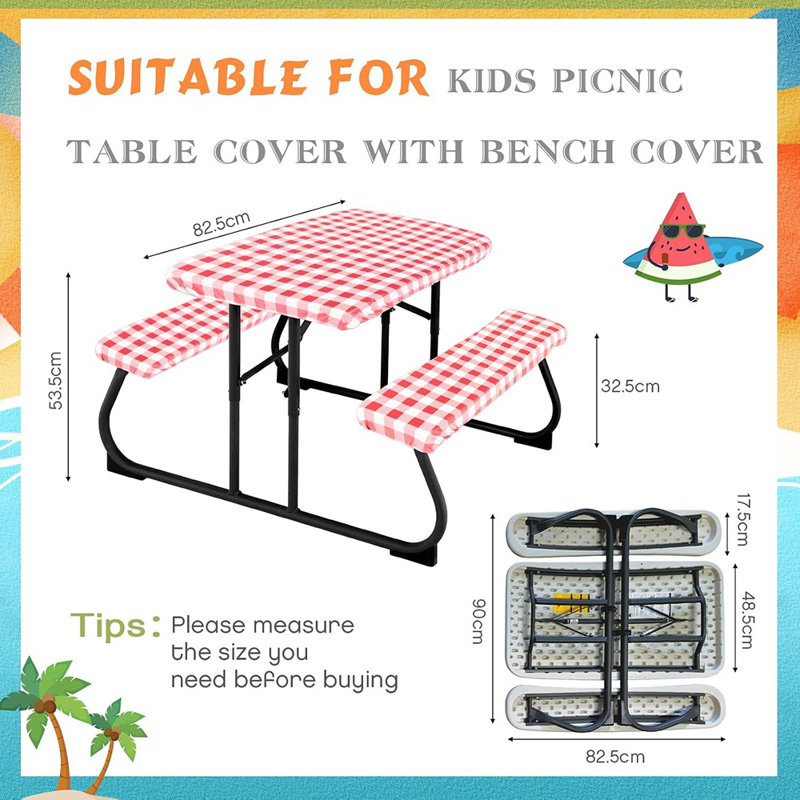 Housse de table de pique-nique 3 pièces pour housses de banc
