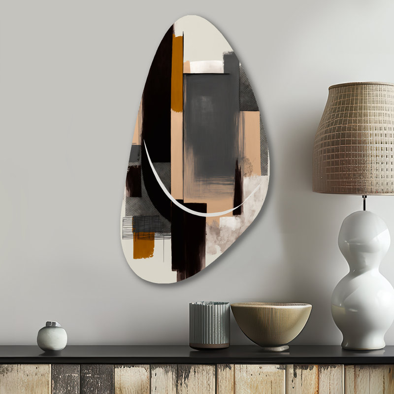 Kobina - Abstract Fall Shape Irregular Metal Wall Decor, 31" H x 17" W x 1" D