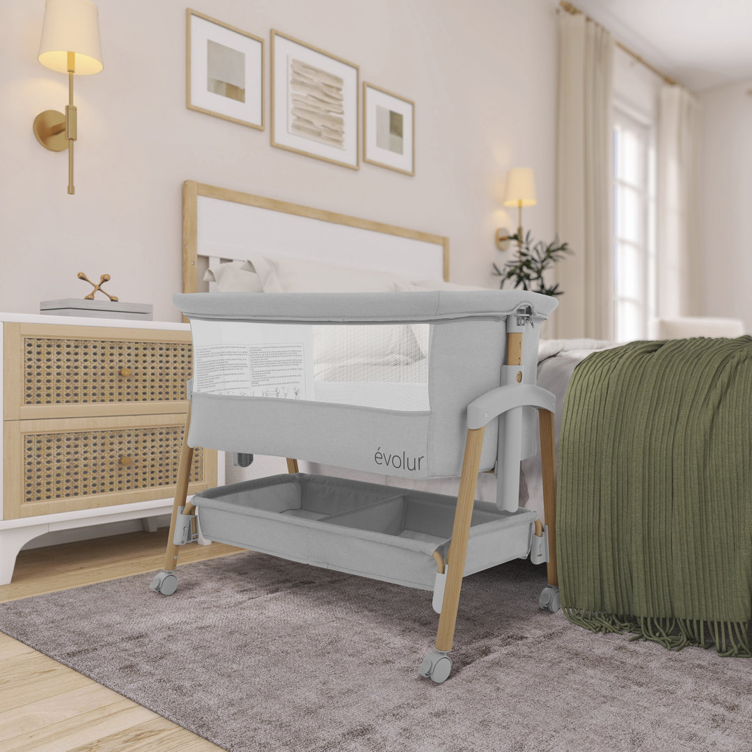 Evolur Lullaby Portable Bassinet With Wheels Evolur Finish: Gray