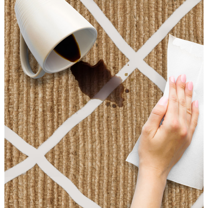 Rosemellia Vinyl Machine Printed Area Rug, Rectangle 5'3" x 7'10.5"