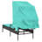 Latitude Run® Sun Lounger With Canopy Black Poly Rattan-1954191263
