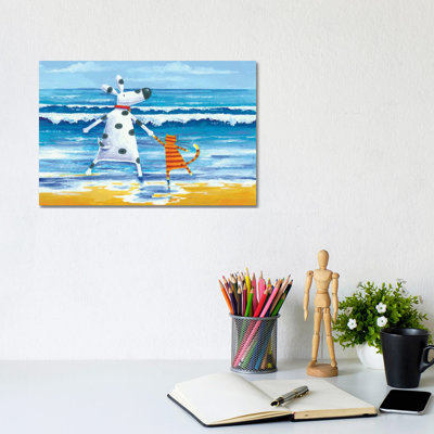 Duke & Sweetpea Love Paddling by Peter Adderley - Wrapped Canvas Gallery-Wrapped Canvas Giclée