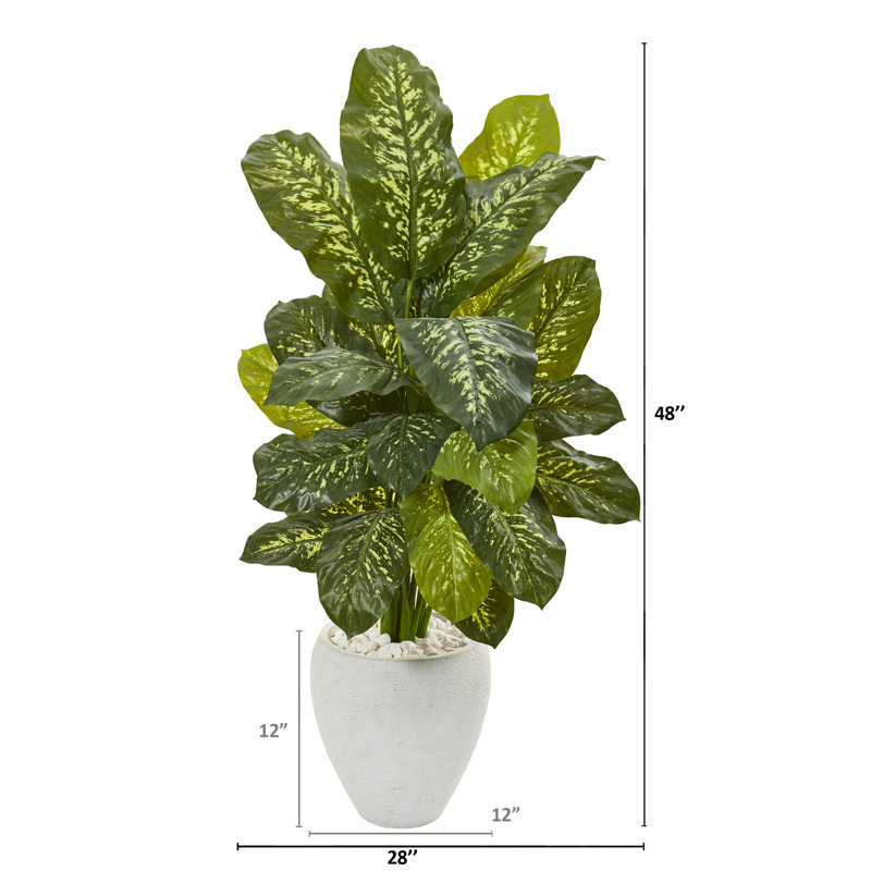 Plante dieffenbachia artificielle en pot de fleurs
