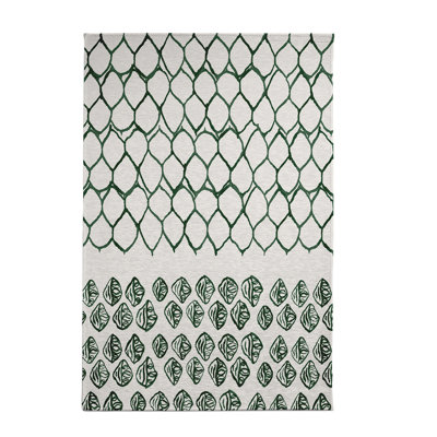 Tapis géométrique vert / gris