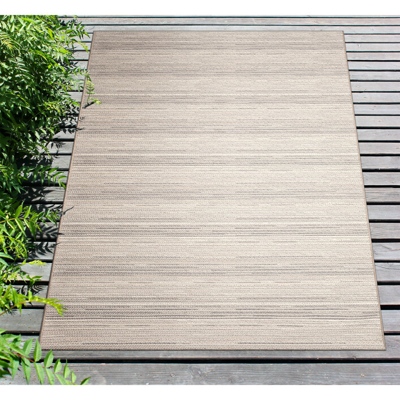 Tapis beige / brun en polypropylène / polyester tissé à la machine Markeith, Rectangle 3 pi 3 po x 4 pi 11 po