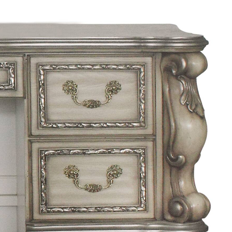 Valencia 62.6'' Wide 5 - Drawer Vanity Desk, Vintage Bone White