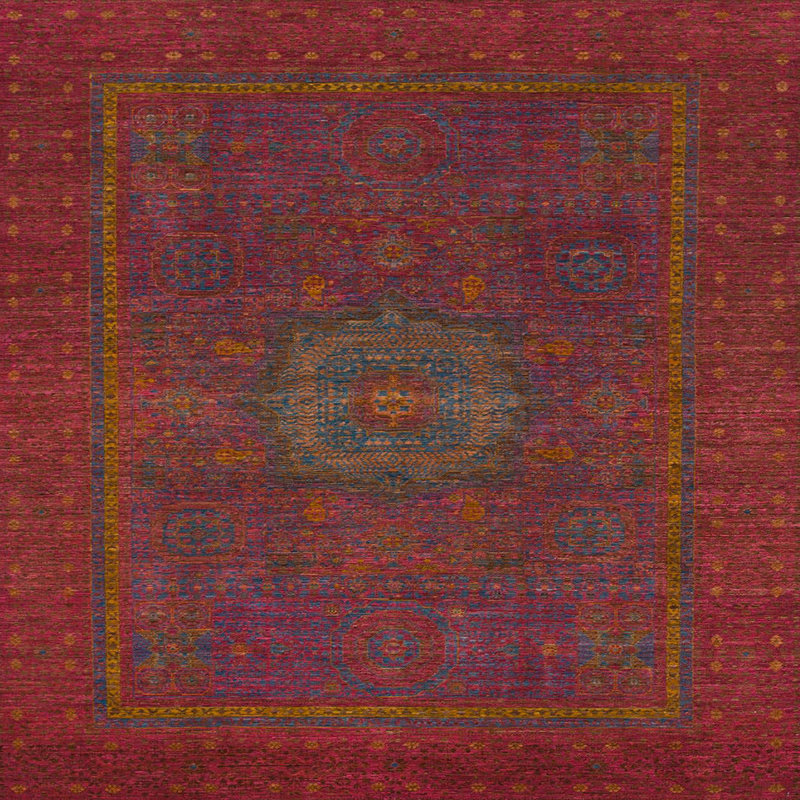 Abstract Indoor Rug, Square 5'
