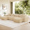 Streamlined Design Modular 4 Seat U Shape Sectional Boneless Sofa with French Edge Piping, No Assembly Required,4-Seat Sofa Couch with Throw Pillows and 2 Movable Ottomans, Velvet Fabric