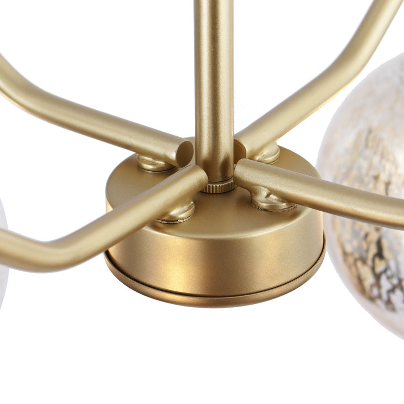 Lustre linéaire moderne doré à 4 lumières Cicel Spoutnik, Or