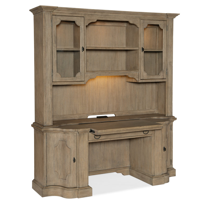 Corsica Executive Home Office Desk in Artisan Light Natural Finish